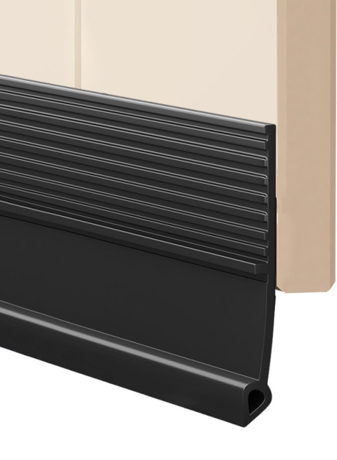 Poxvalzor Door Draught Strip,1/2/3pcs Sticky Door Seal, Cuttable Soundproof Door Seal,Suitable For Door , Glass Door, Weatherproof Door Bottom Gap Strip,Door Sweep Foot Gap Barrier Strip Self-Adhesive-Black - Image 1